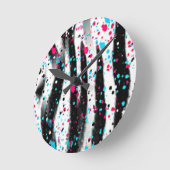 シマウマ ラウンド壁時計 (傾斜)