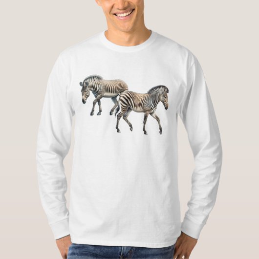 シマウマ ロングTシャツ Tシャツ (正面)