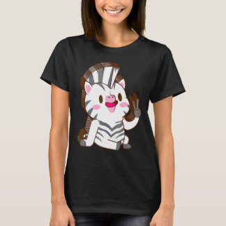 シマウマ 多層 ピース リラックス 可愛い 美意識 Tシャツ