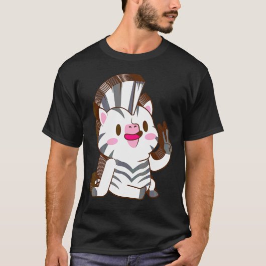シマウマ 多層 ピース リラックス 可愛い 美意識 Tシャツ (正面)