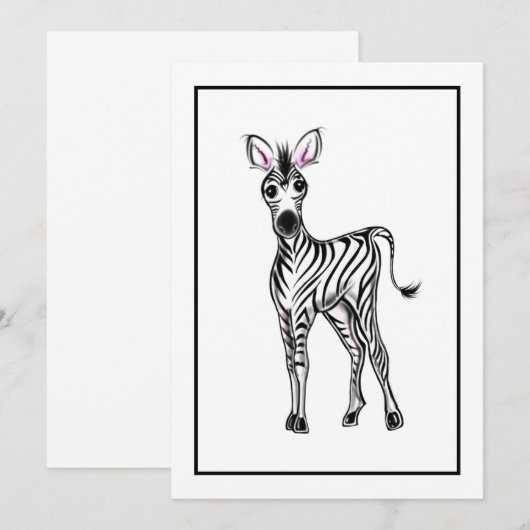 シマウマ 招待状 (正面/裏面)