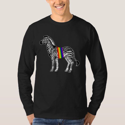 シマウマ 虹色 プライド DNA Pride LGBT Tシャツ (正面)