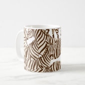 シマウマ、野生のサバンナ、シームレスパターン コーヒーマグカップ (正面左)