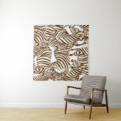 シマウマ、野生のサバンナ、シームレスパターン タペストリー (インサイチュ(横))