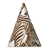 シマウマ、野生のサバンナ、シームレスパターン パーティーハット (右)