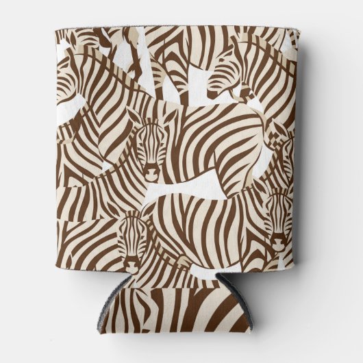 シマウマ、野生のサバンナ、シームレスパターン 缶クーラー (正面)