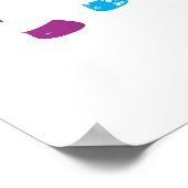 シマウマ – 青と紫 ポスター (角)