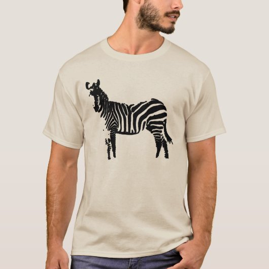 シマウマ 黒いシルエット Tシャツ (正面)