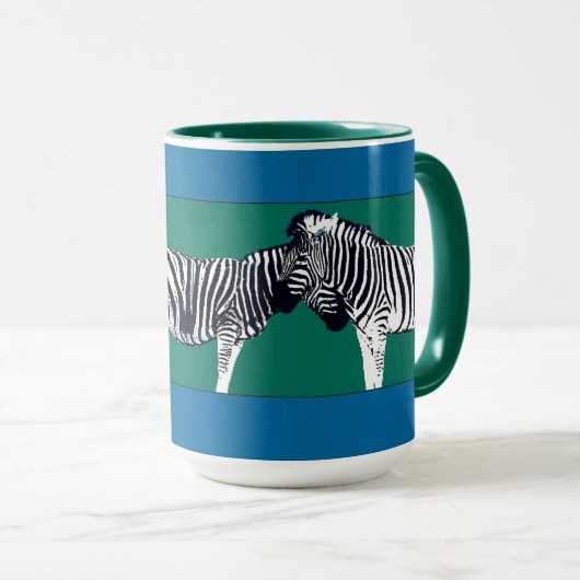 シマウマ#2のように2頭のシマウマ互角/Z マグカップ (正面右)