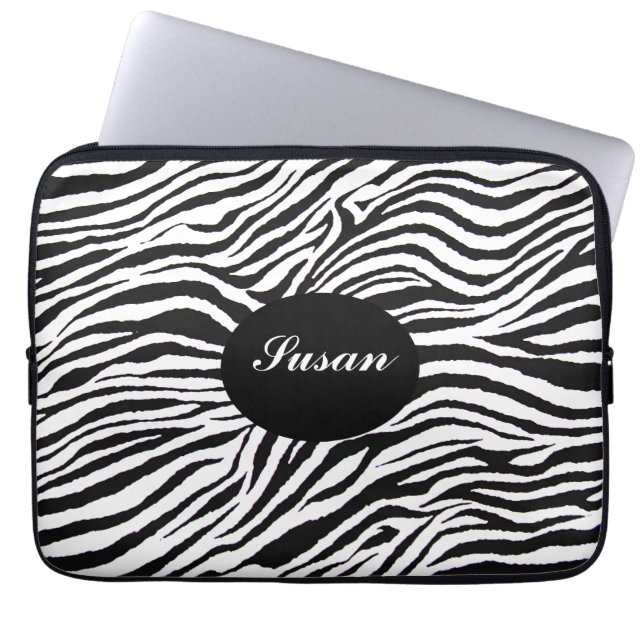 シマウマPRINT-MONOGRAM-LAPTOPの袖 ラップトップスリーブ (正面)