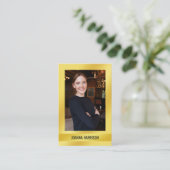 シマエレガントメモダンリー光沢のある金ゴールド写真ヨーロッパ 名刺 (スタンド正面)