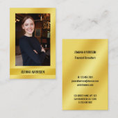 シマエレガントメモダンリー光沢のある金ゴールド写真ヨーロッパ 名刺 (正面/裏面)