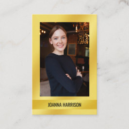 シマエレガントメモダンリー光沢のある金ゴールド写真ヨーロッパ 名刺