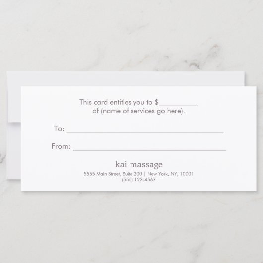 シマエレガントメリー黄色のギフト券 (裏面)