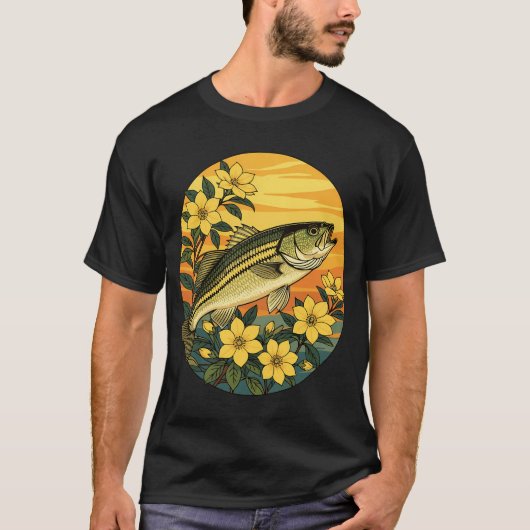 シマスズキとキンモクセイの花 Tシャツ (正面)