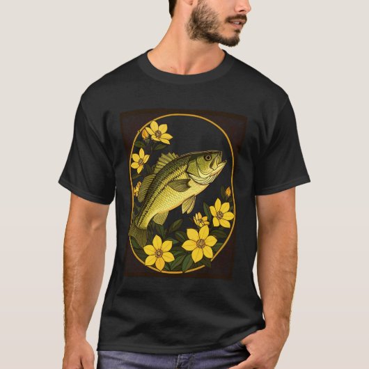 シマスズキとジャスミンの花 Tシャツ (正面)