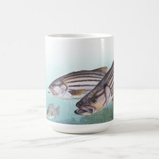 シマスズキの魚の海のマグを採取する海 コーヒーマグカップ (中央)