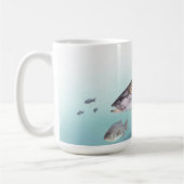 シマスズキの魚の海のマグを採取する海 コーヒーマグカップ (左)