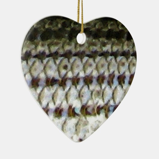 シマスズキの魚の皮のプリント セラミックオーナメント (右)