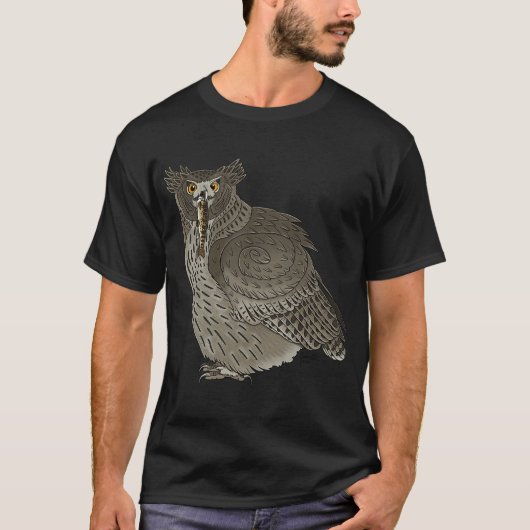 シマフクロウ Tシャツ (正面)