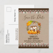 シマリスとカボチャの秋のクラフトSTD 案内ポストカード (正面/裏面)