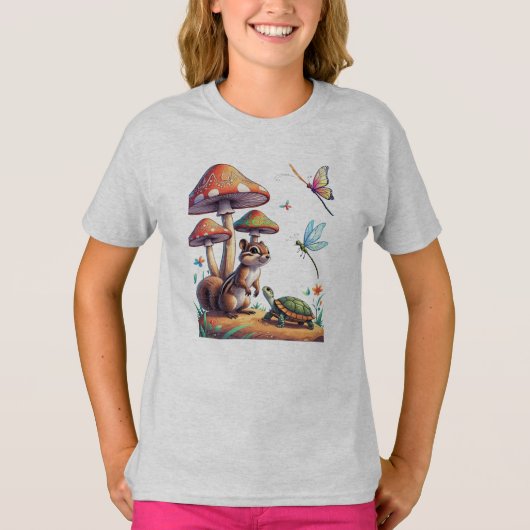 シマリスとカメ Tシャツ (正面)