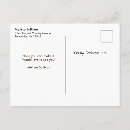 シマリスとパンプキンの秋のクラフトスタンダード 案内ポストカード (裏面)