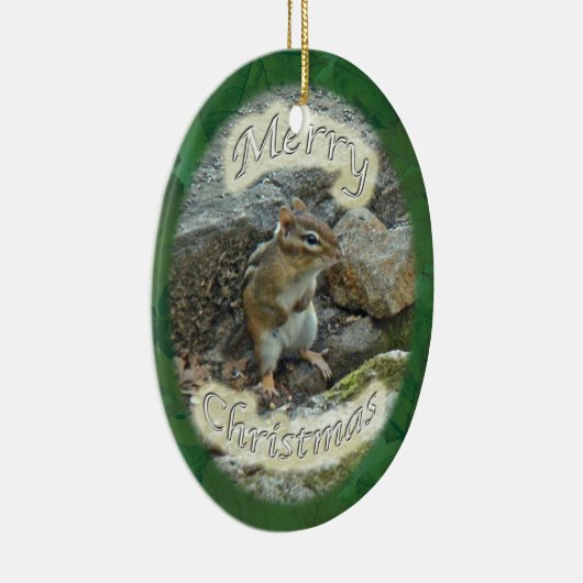 シマリスのクリスマスのオーナメント セラミックオーナメント (右)