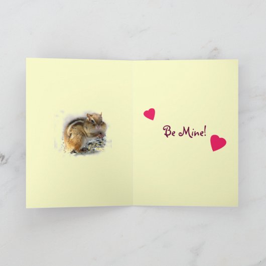 シマリスのバレンタインを楽しむこと シーズンカード (内部)