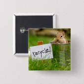 シマリスボタンのリサイクル 缶バッジ (正面&裏面)