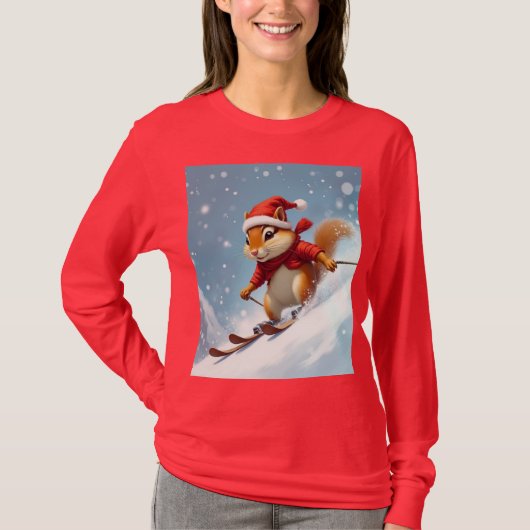 シマリス スキー Tシャツ (正面)
