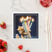 シマリス 誕生日 キャンドル スタンダードカクテルナプキン (インサイチュ)