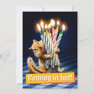 シマリス 誕生日 キャンドル 招待状