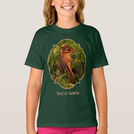 シマリス 赤ちゃん 動物 アート Tシャツ (正面)