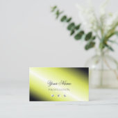 シマリーイエローシルバーきらめくダイアモンドエレガント 名刺 (スタンド正面)