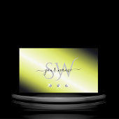 シマリーイエローシルバーダイヤきらめくズモノグラム 名刺