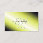 シマリーイエローシルバーダイヤきらめくズモノグラム 名刺 (正面)