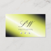 シマリーイエローシルバーダイヤきらめくモンドイニシャル 名刺 (正面)