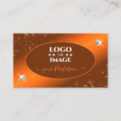 シマリーオレンジかわいいグリッタースターズジュエリー追加ロゴ 名刺 (正面)