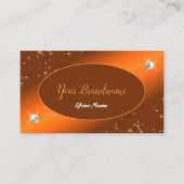 シマリーオレンジかわいいグリッタースターズラグジュアリージュエリー 名刺 (正面)
