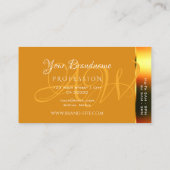 シマリーオレンジデコカラフルアストライプセズモノグラム 名刺 (裏面)