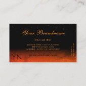 シマリーオレンジブラックダイきらめくモンズイニシャル 名刺 (裏面)