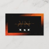 シマリーオレンジブラックダイきらめくモンズイニシャル 名刺 (正面)