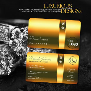 シマリーオレンジ華美色のグラデーションのダイヤモンドとロゴ 名刺