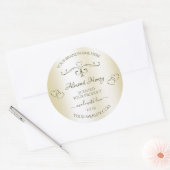 シマリークリームプロダクトラベル華美デコールハート ラウンドシール (封筒)