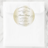 シマリークリームプロダクトラベル華美デコールハート ラウンドシール (バッグ)