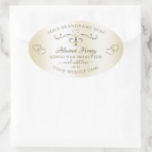 シマリークリームプロダクトラベル華美デコールハート 楕円形シール (バッグ)