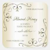 シマリークリーム製品ラベル華美デコールコーナー スクエアシール (正面)