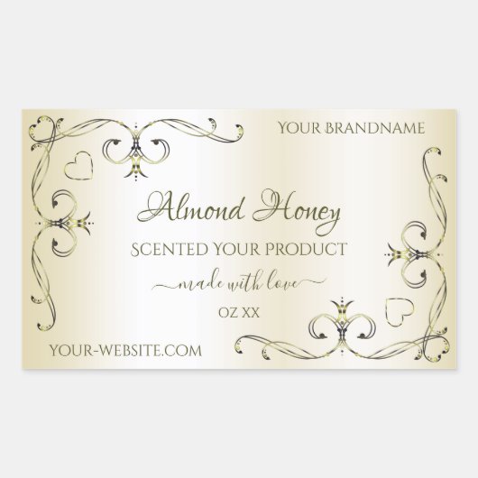 シマリークリーム製品ラベル華美デコールコーナー 長方形シール (正面)