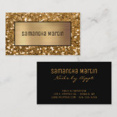 シマリーグラデーションとスパークリー金ゴールドシークイングリッター 名刺 (正面/裏面)